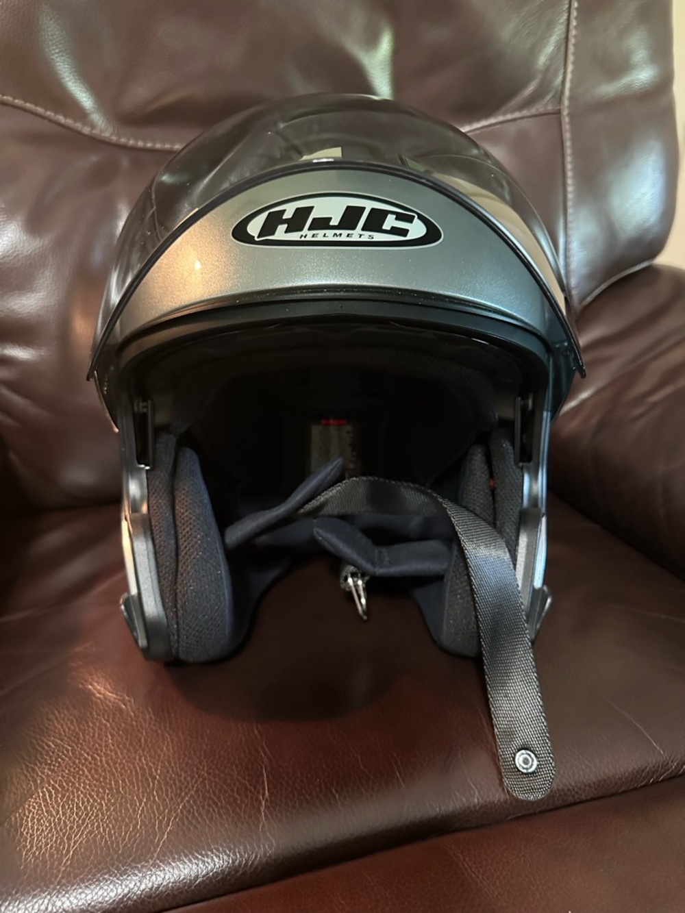 HJC Women's Open-Face Helmet in Metallic Gray